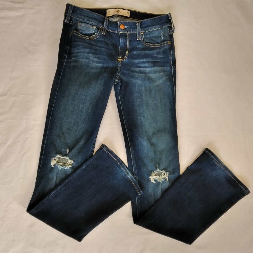 HOLLISTER BOOT CUT DISTRESSED JEANS SZ 26